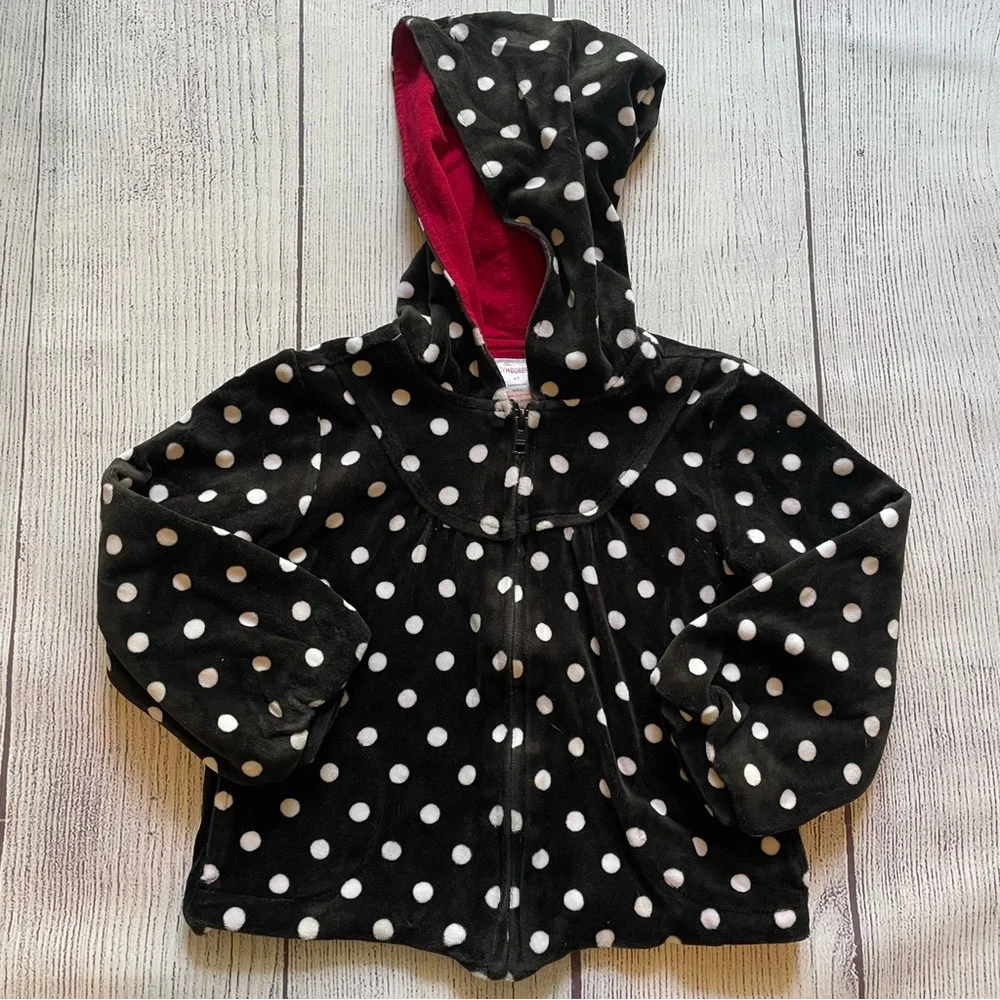 Gymboree Holiday Panda Polka Dot Plush Hoodie Size 4T